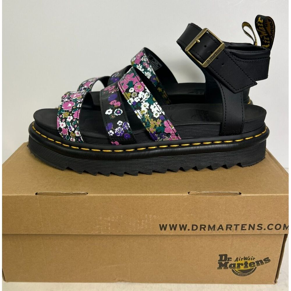 Dr. Martens Black Floral Sandals